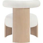 Calder Linen Textured Fabric Upholstered Accent Chair in Cream