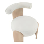 Calder Linen Textured Fabric Upholstered Accent Chair in Cream