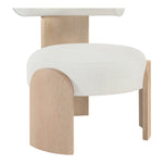 Calder Linen Textured Fabric Upholstered Accent Chair in Cream