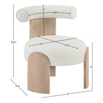 Calder Linen Textured Fabric Upholstered Accent Chair in Cream