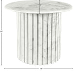 Genoa Marble End Table in White