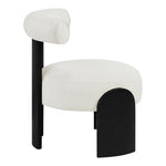 Calder Linen Textured Fabric Upholstered Accent Chair in Cream