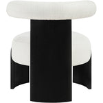 Calder Linen Textured Fabric Upholstered Accent Chair in Cream