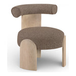 Calder Linen Textured Fabric Upholstered Accent Chair in Brown