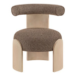 Calder Linen Textured Fabric Upholstered Accent Chair in Brown