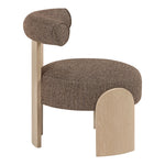 Calder Linen Textured Fabric Upholstered Accent Chair in Brown