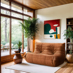 Relax 54.75" Velvet Upholstered Loveseat in Cognac
