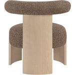 Calder Linen Textured Fabric Upholstered Accent Chair in Brown