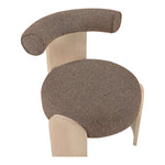 Calder Linen Textured Fabric Upholstered Accent Chair in Brown