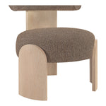 Calder Linen Textured Fabric Upholstered Accent Chair in Brown