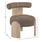 Calder Linen Textured Fabric Upholstered Accent Chair in Brown