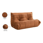 Relax 54.75" Velvet Upholstered Loveseat in Cognac