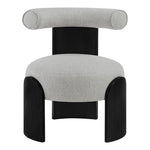 Calder Linen Textured Fabric Upholstered Accent Chair in Grey