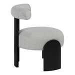 Calder Linen Textured Fabric Upholstered Accent Chair in Grey