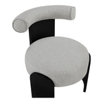 Calder Linen Textured Fabric Upholstered Accent Chair in Grey