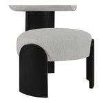 Calder Linen Textured Fabric Upholstered Accent Chair in Grey