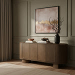 Caldra Oak Veneer And Solid Wood Sideboard/Buffet in Brown