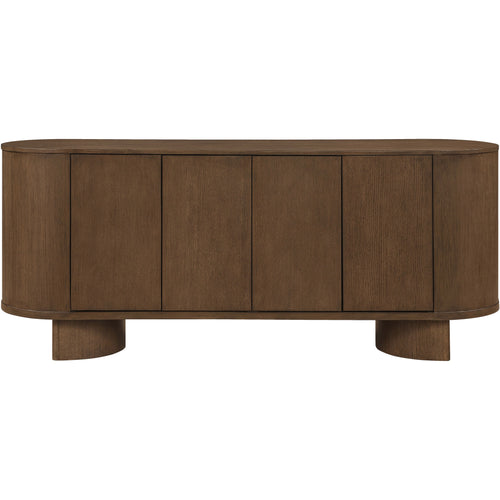 Caldra Oak Veneer And Solid Wood Sideboard/Buffet in Brown