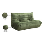 Relax 54.75" Velvet Upholstered Loveseat in Green