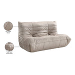 Relax 54.75" Velvet Upholstered Loveseat in Taupe