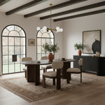 Caldra 94" Oak Veneer And Solid Wood Dining Table in Brown