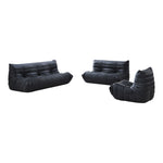 Relax 54.75" Vegan Leather Upholstered Loveseat in Black