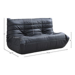 Relax 54.75" Vegan Leather Upholstered Loveseat in Black