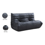 Relax 54.75" Vegan Leather Upholstered Loveseat in Black