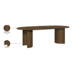 Caldra 94" Oak Veneer And Solid Wood Dining Table in Brown