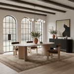 Caldra 94" Oak Veneer And Solid Wood Dining Table in Natural