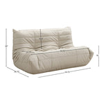 Relax 54.75" Vegan Leather Upholstered Loveseat in Cream