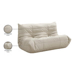 Relax 54.75" Vegan Leather Upholstered Loveseat in Cream