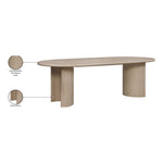 Caldra 94" Oak Veneer And Solid Wood Dining Table in Natural
