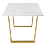 Cameron 64" Marble Veneer Top And Steel Base Dining Table in White