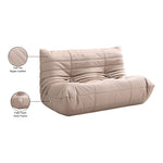 Relax 54.75" Vegan Leather Upholstered Loveseat in Tan