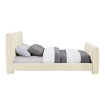 Camila Chenille Fabric Upholstered King Bed (3 Boxes) in Beige