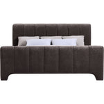 Camila Chenille Fabric Upholstered King Bed (3 Boxes) in Brown