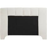 Camila Chenille Fabric Upholstered King Bed (3 Boxes) in Cream
