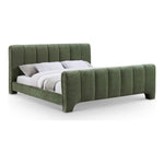 Camila Chenille Fabric Upholstered King Bed (3 Boxes) in Green
