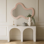 Oblique Iron Frame Mirror in Pink