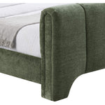 Camila Chenille Fabric Upholstered King Bed (3 Boxes) in Green