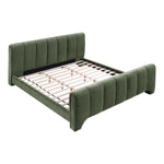Camila Chenille Fabric Upholstered King Bed (3 Boxes) in Green