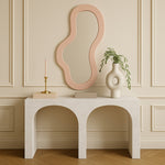 Oblique Iron Frame Mirror in Pink