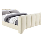 Camila Chenille Fabric Upholstered Queen Bed (3 Boxes) in Beige