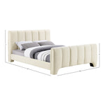 Camila Chenille Fabric Upholstered Queen Bed (3 Boxes) in Beige
