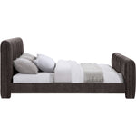 Camila Chenille Fabric Upholstered Queen Bed (3 Boxes) in Brown