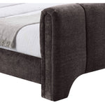 Camila Chenille Fabric Upholstered Queen Bed (3 Boxes) in Brown