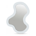 Oblique Iron Frame Mirror in White