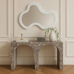 Oblique Iron Frame Mirror in White