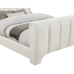 Camila Chenille Fabric Upholstered Queen Bed (3 Boxes) in Cream